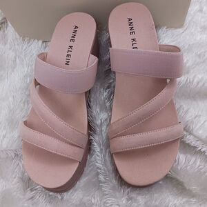 ANNE KLEIN, AKVAI PINK SLIP ONS PLATFORM ELASTIC TOP W/SUPER CUSHION SOLE sz 10
